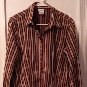 Pre-Owned Women’s JG Hook Brown Striped Shirt (Sz 10)